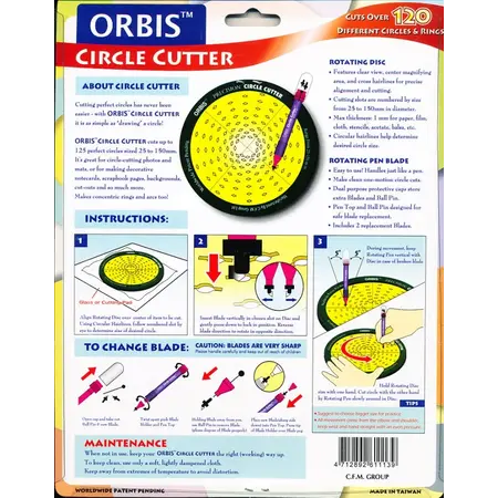 Orbis Orbis cirkelsnijder - Papiersnijder -  Inclusief snij pen, 2 mesjes en snijmat CC-01