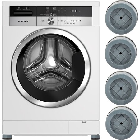 Verk Group Trillingsdempers - 4 Stuks - Wasmachine Accessoires - Anti-Trillingsmat - Geluiddempers - Wasmachine Stabilisatoren