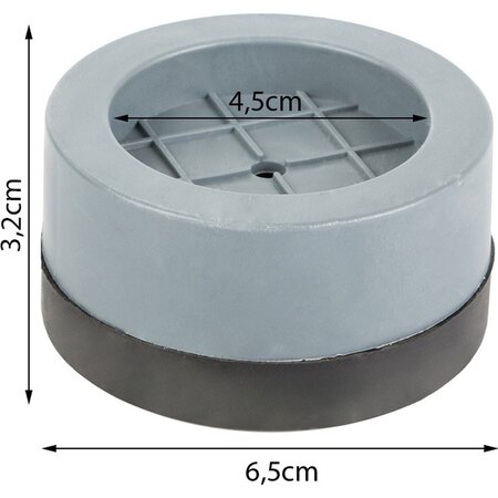 Verk Group Trillingsdempers - 4 Stuks - Wasmachine Accessoires - Anti-Trillingsmat - Geluiddempers - Wasmachine Stabilisatoren