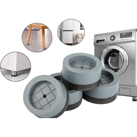 Verk Group Trillingsdempers - 4 Stuks - Wasmachine Accessoires - Anti-Trillingsmat - Geluiddempers - Wasmachine Stabilisatoren