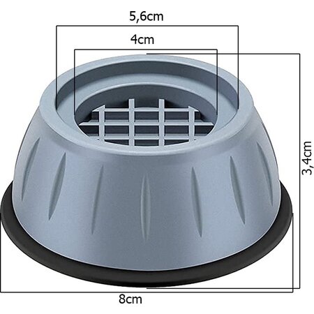 Verk Group Trillingsdempers Wasmachine - 4 Stuks - Wasmachine Verhoger - Wasmachine Dempers - Droger - Vaatwasser
