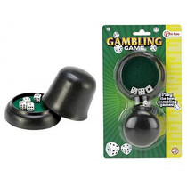 Mini dobbelspel op kaart | 5x dobbelsteen + beker | dobbelsteenset | yathzee |dobbelstenen