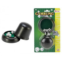 Mini dobbelspel op kaart | 5x dobbelsteen + beker | dobbelsteenset | yathzee |dobbelstenen