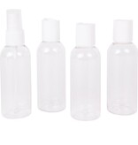 Benson Reisflesjes Set - 4-delig - Transparant - Inclusief Etui - 80 ml