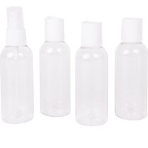 Reisflesjes Set - 4-delig - Transparant - Inclusief Etui - 80 ml