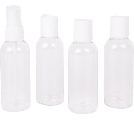 Benson Reisflesjes Set - 4-delig - Transparant - Inclusief Etui - 80 ml