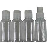 Benson Reisflesjes Set - 4-delig - Transparant - Inclusief Etui - 80 ml