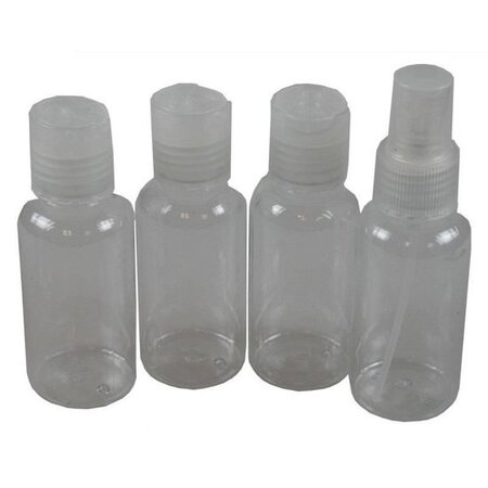 Benson Reisflesjes Set - 4-delig - Transparant - Inclusief Etui - 80 ml