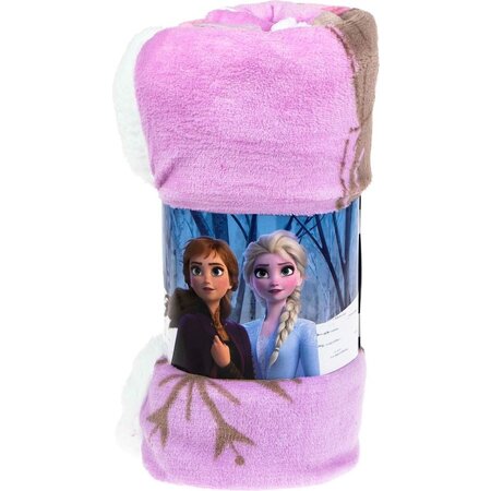 Disney Frozen Disney plaid - Frozen Elsa - Fluffy fleece deken -  Roze 90 x 140 cm