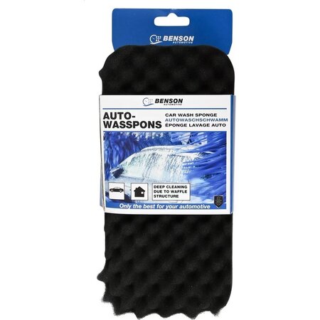Benson Benson Autospons Hard/Zacht - 22x11x6 cm - Wafelstructuur - Voor Dieptereiniging