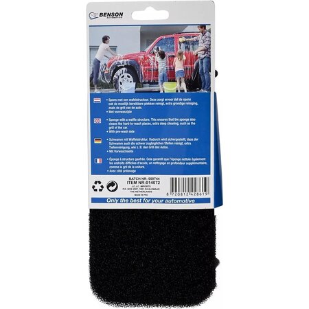 Benson Benson Autospons Hard/Zacht - 22x11x6 cm - Wafelstructuur - Voor Dieptereiniging
