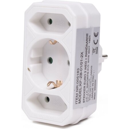 Benson Benson 3-weg stekkeradapter - compact en lichtgewicht - met randaarde