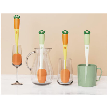 Verk Group Flessenborstel met spons - Flessenborstel baby - Flessenreiniger -  Flessenrager - Flessenschraper - 1 stuks