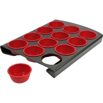 Muffin bakvorm metaal - 12 vormen van siliconen - 37 cm