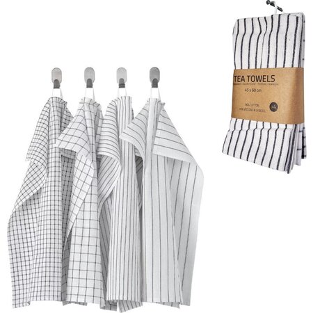 Merkloos Theedoeken 45 x 60 cm set van 4 stuks