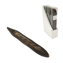 Premium Collection wierookhouder houten blad donkerbruin 28 cm