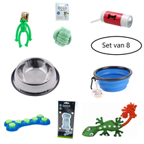 Puppy Starter kit - Hond Starterspakket - Speelgoed, waterbak, voerbak, poepzakjes
