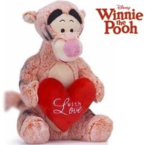 Disney Winnie The Pooh / Winnie De Poeh - Teigetje - Knuffel - Met Hart - Pluche - 27 cm