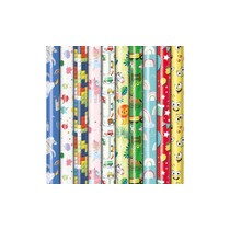 Cadeaupapier - Kindermotief - Verschillende Dessins - 200 cm X 70 cm - Mix assortiment - Vele Kleuren - Inpakpapier - 5 rollen