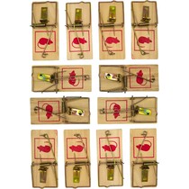 Houten Traditionele Muizenvallen | Set van 12 stuks | Ongediertebestrijding | Klapvallen | Muizenval | Huis & Tuin