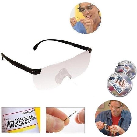 Merkloos loepbril - Vergrootglas bril - Vergrotende bril - extreem helder glas voor perfect zicht - Bril met vergrotende functie