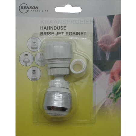 Benson Benson Roterende kraansproeier - 360 graden draaibaar - 2 standen - chroom/wit
