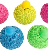 merkloos Stressbal neon parelmoer met net - Knijpbal - Studeerbal - Squeeze bal