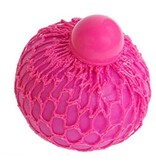 merkloos Stressbal neon parelmoer met net - Knijpbal - Studeerbal - Squeeze bal