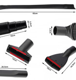 Verk Group 6-delige stofzuiger accessoire set met koppelstuk - Hulpstukken stofzuigers