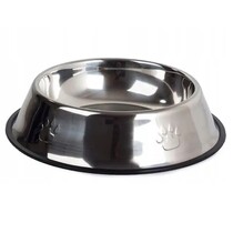 Hondenvoer- en Drinkbak Ema - 26 Cm - Rvs - Zilver zwart