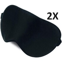 2x Zijden Verduisterende Slaapmasker voor volwassenen - Vrouwen en Mannen - Verstelbaar - Oogmasker - Nachtmasker - Reismasker - Slaap masker - Oog masker - Zwart