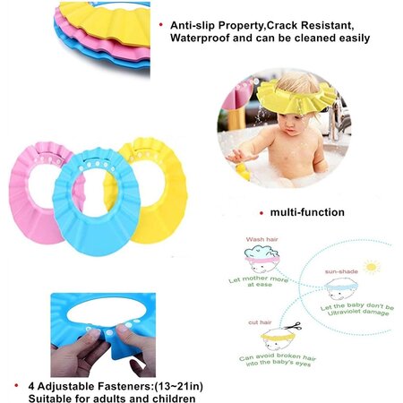 Merkloos Douchekapje Kind – Peuter - Shower Cap – Douchekap – Roze