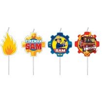 Brandweerman Sam set van 4 verjaardagskaarsjes