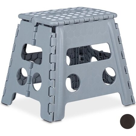 Relaxdays opstapje inklapbaar - tot 120 kg - 30 x 37 x 29 cm - badkamer - lichtgrijs