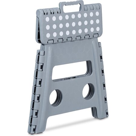 Relaxdays opstapje inklapbaar - tot 120 kg - 30 x 37 x 29 cm - badkamer - lichtgrijs