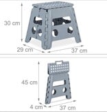 Relaxdays opstapje inklapbaar - tot 120 kg - 30 x 37 x 29 cm - badkamer - lichtgrijs