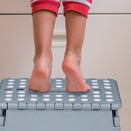 Relaxdays opstapje inklapbaar - tot 120 kg - 30 x 37 x 29 cm - badkamer - lichtgrijs