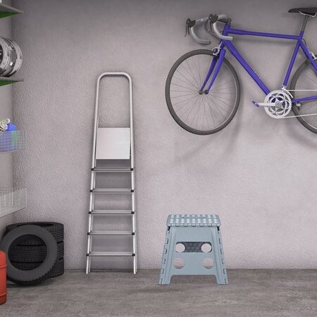 Relaxdays opstapje inklapbaar - tot 120 kg - 30 x 37 x 29 cm - badkamer - lichtgrijs