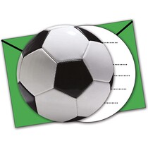 Voetbal kaarten - uitnodigingen - Partijtje - Verjaardag - Set van 6 stuks
