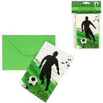 Uitnodigingskaarten voetbal 14 x 9 cm 8 stuks