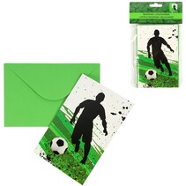 Uitnodigingskaarten voetbal 14 x 9 cm 8 stuks