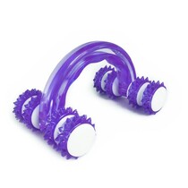 Massage roller met 8 wielen en stekels - Voor armen, benen en lijf - Paars