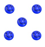 Merkloos Smiley Koelkast magneten - 5 stuks - Blauw