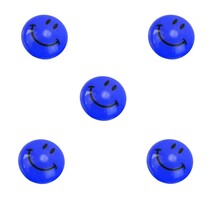 Smiley Koelkast magneten - 5 stuks - Blauw