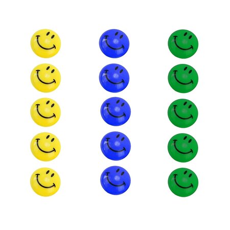 Merkloos Smiley Koelkast magneten - 5 stuks - Geel