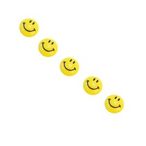 Smiley Koelkast magneten - 5 stuks - Geel