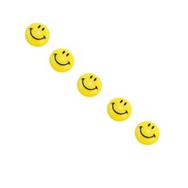 Smiley Koelkast magneten - 5 stuks - Geel