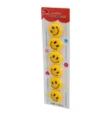 Merkloos Smiley Koelkast magneten - 5 stuks - Geel