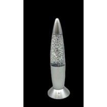 Lavalamp glitter - Retrolamp - 19 cm - Grijs - Multicolor