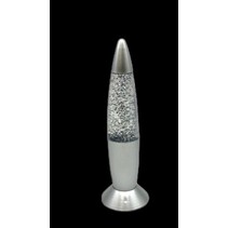 Lavalamp glitter - Retrolamp - 19 cm - Grijs - Multicolor